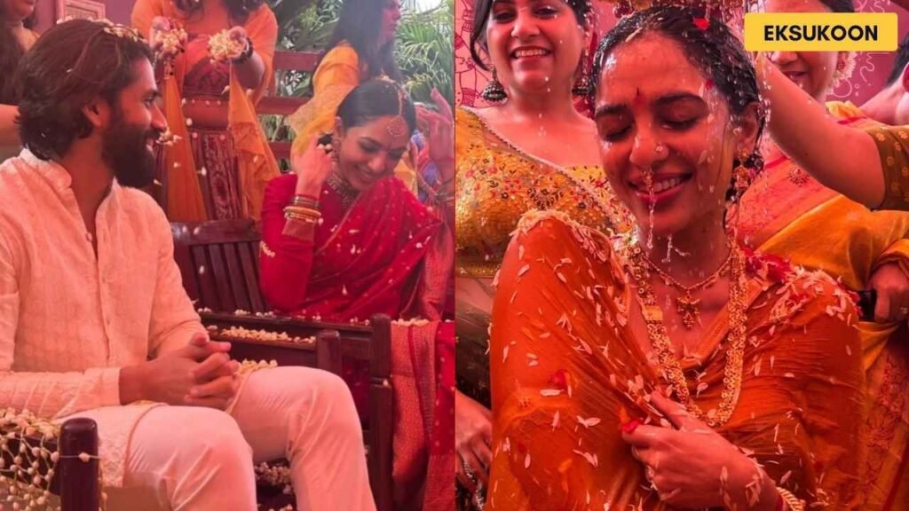 Sobhita Dhulipala and Naga Chaitanya haldi ceremony viral pics