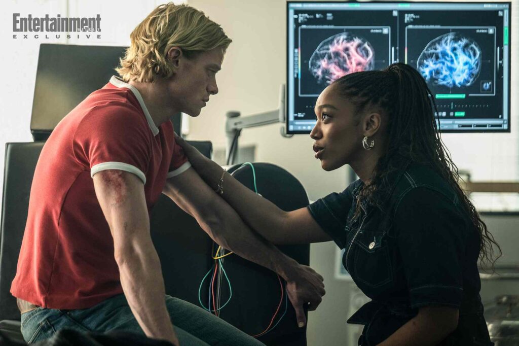 Tom Rhys Harries and Naomi Ackie in Clayface