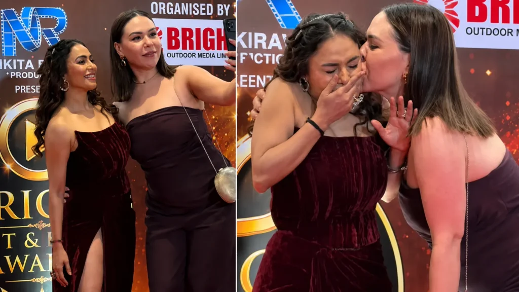 Nikita Rawal gets kissed on lips by female fan